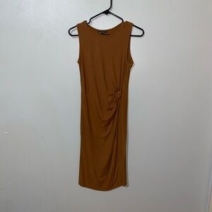 Elegant Brown Sleeveless Dress